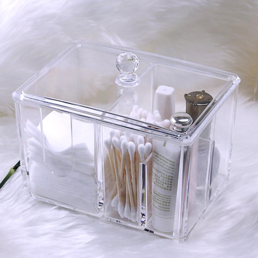 Transparent Cotton swab box Clear Acrylic Organizer Holder Makeup Pads Storage Box Desktop Organizer Jewelry Case for Cosmetics