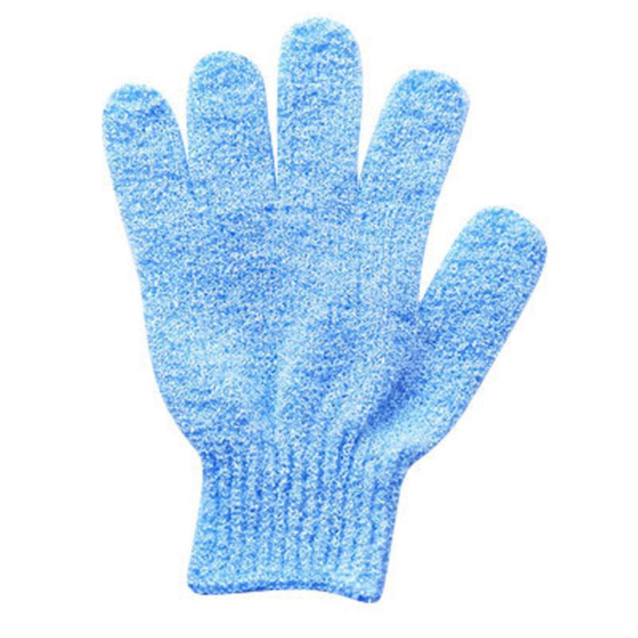 1Pair Shower Gloves Exfoliating Wash Skin Spa Bath Gloves Foam Bath Skid Resist #NE730: Blue
