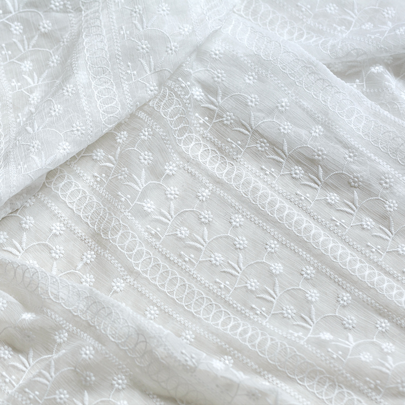 130cm brede 1 meter/parti råhvid tynd chiffon blonde stof broderi blonde stof materiale brudekjole materiale tilbehør  x420