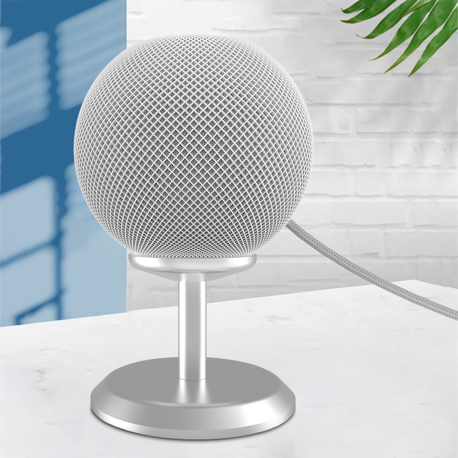 Soporte de altavoz inteligente para HomePod Mini, Base de escritorio de aluminio con almohadilla de silicona antideslizante