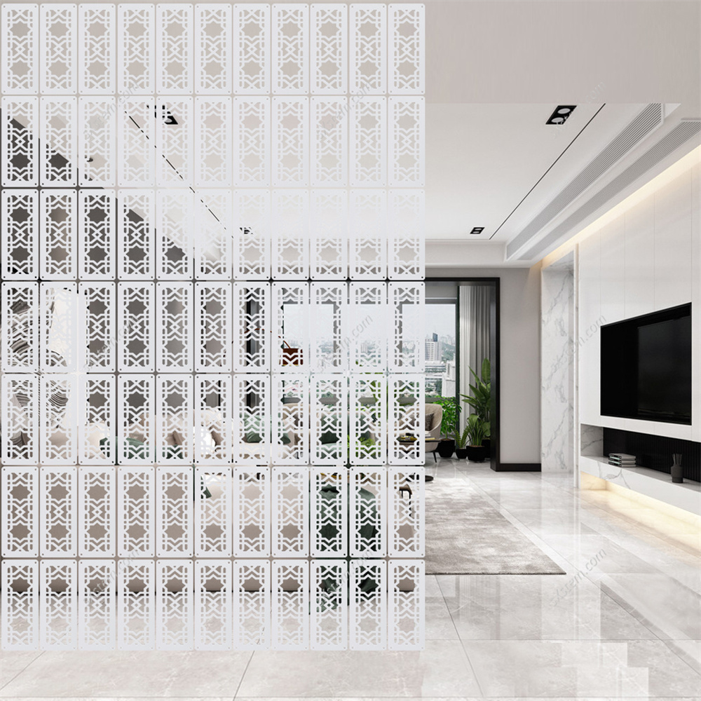 12pcs Hanging Screen Partition Divider Panel Room Curtain Home White Minimalist Bedroom Living Room Wall Panels