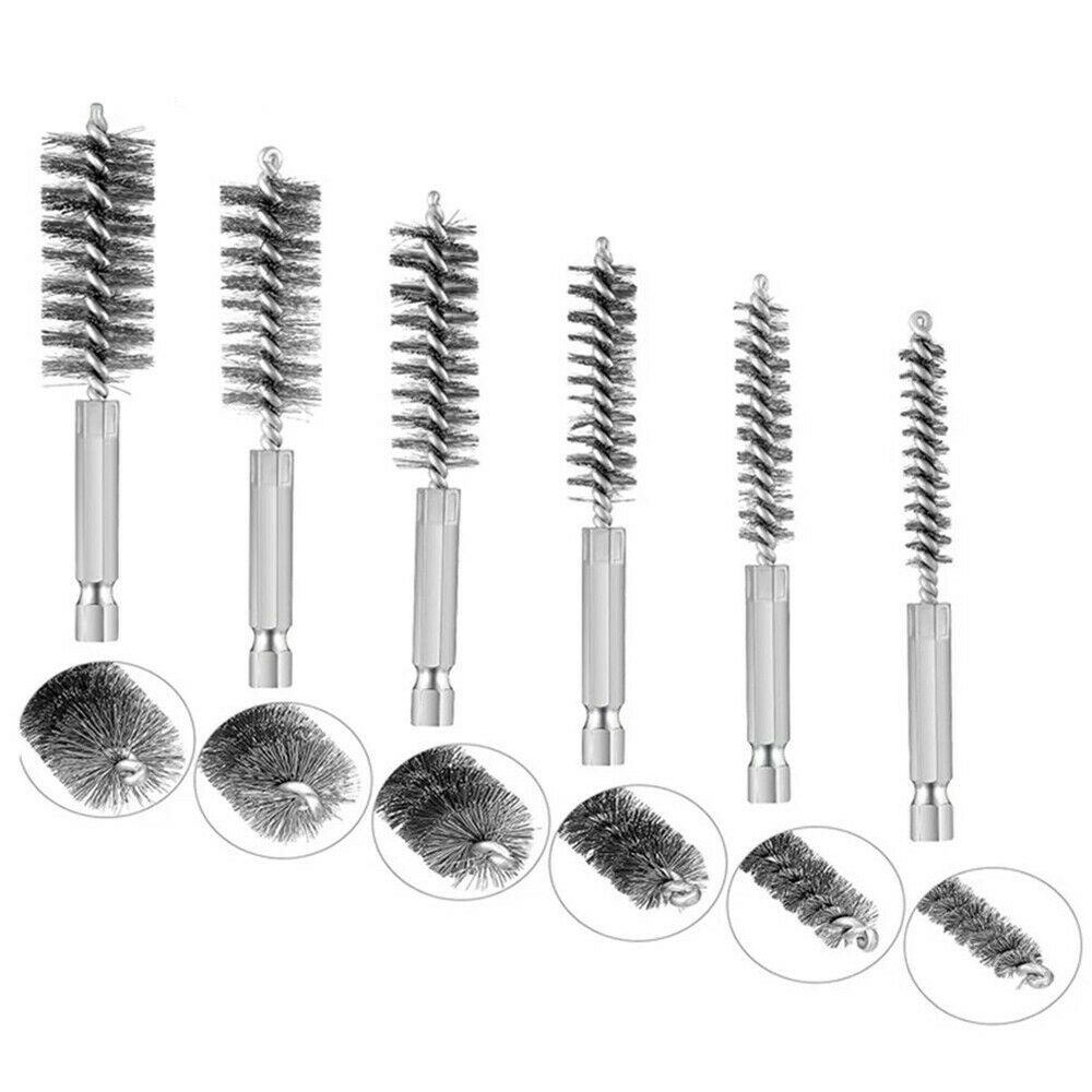 Tube Cleaning Brush 8/10/12/15/17/19mm Machinery Paint Remover Rust Cleaner Copper Wire Brush Impact Drill Hand Tool