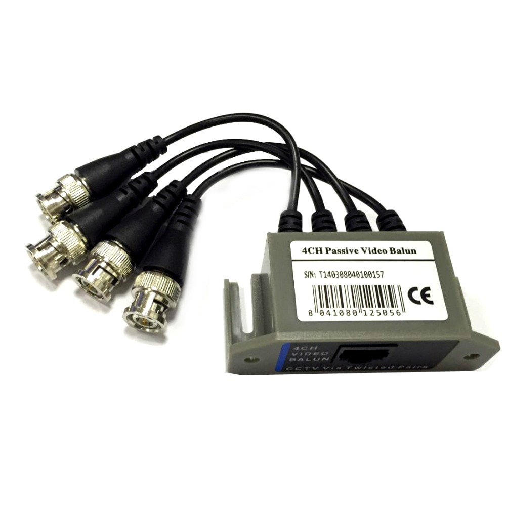 ANPWOO 4CH HD Passive Video Balun Transceiver BNC To UTP RJ45 CCTV Via Twisted Pairs for AHD TVI CVI Camera DVR CCTV System