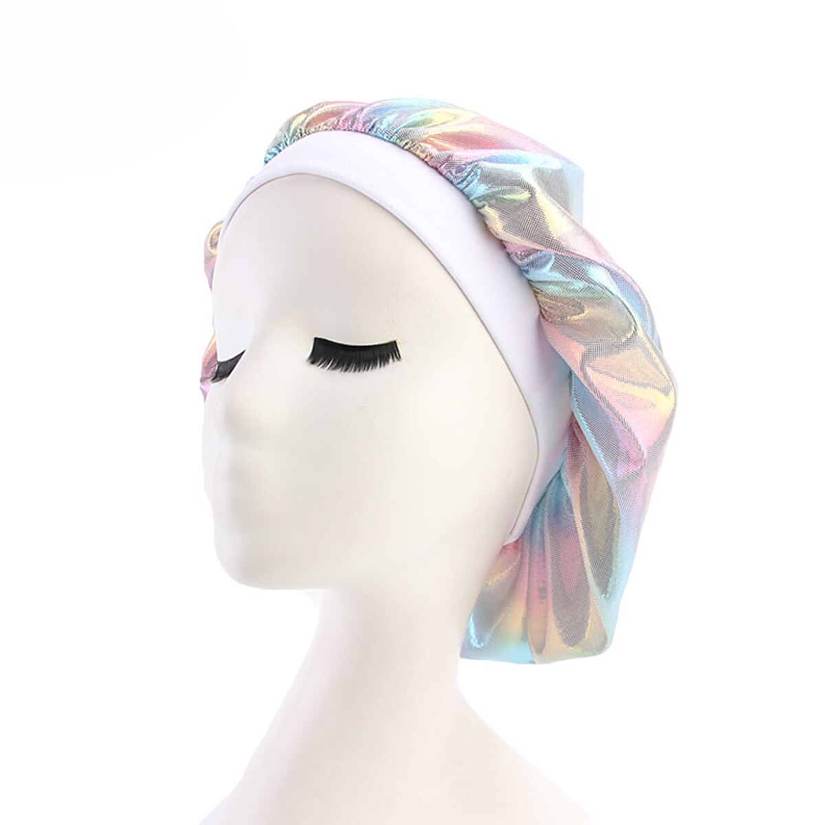 Haarkapje voor het slapen, douchekapje voor dames, nachtmuts, haarverzorgingskapje, hoofdbedekking, brede elastische band: Roze