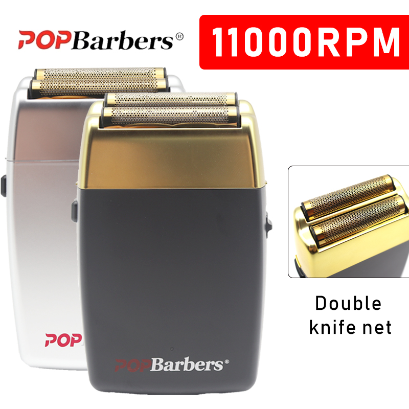 11000 RPM POP Barbers P620 Electric Men's Beard Trimmer Double Foil Shaver Electric Shaver USB Hair Cutting Machine