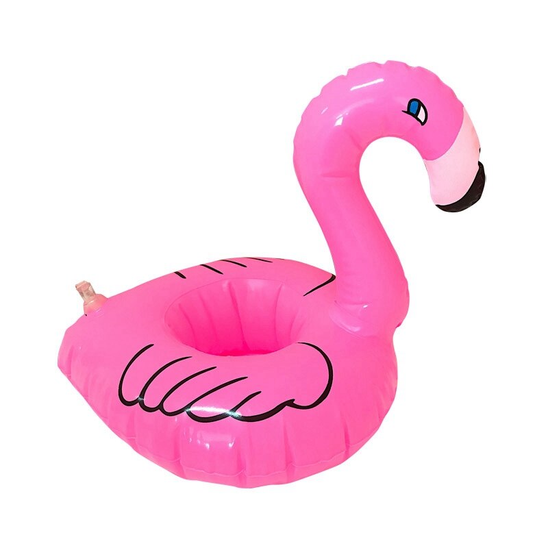 Luftmadrasser för kopp uppblåsbar flamingo dryck kopphållare pool flyter bar glasunderlägg flytande anordningar rosa: Default Title