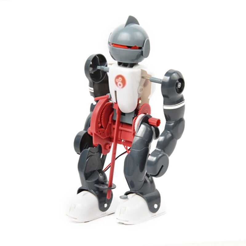 Durable Robot Assembly Mechanical Actions Flashing Simulation Vibration Toy Robot Red White Intelligent Smart DIY Robot