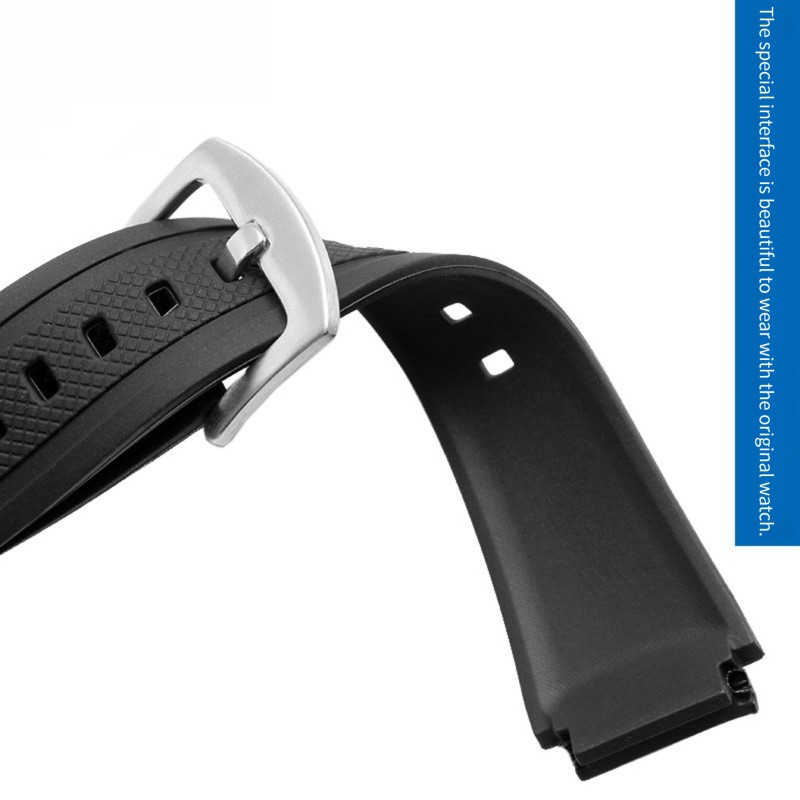 Silicone Rubber Sports Watch Strap For Casio 5119 Edifice EF-552 Watchband EF-552D-1A Men's Bracelet Stainless Buckle Black 20mm