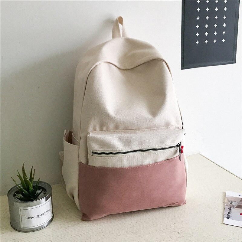 Atinfor Vrouwen Multifunctionele Leisure Canvas Rugzak Dagelijks Reizen Schooltas Voor Tieners Boekentas Mochilas: Roze