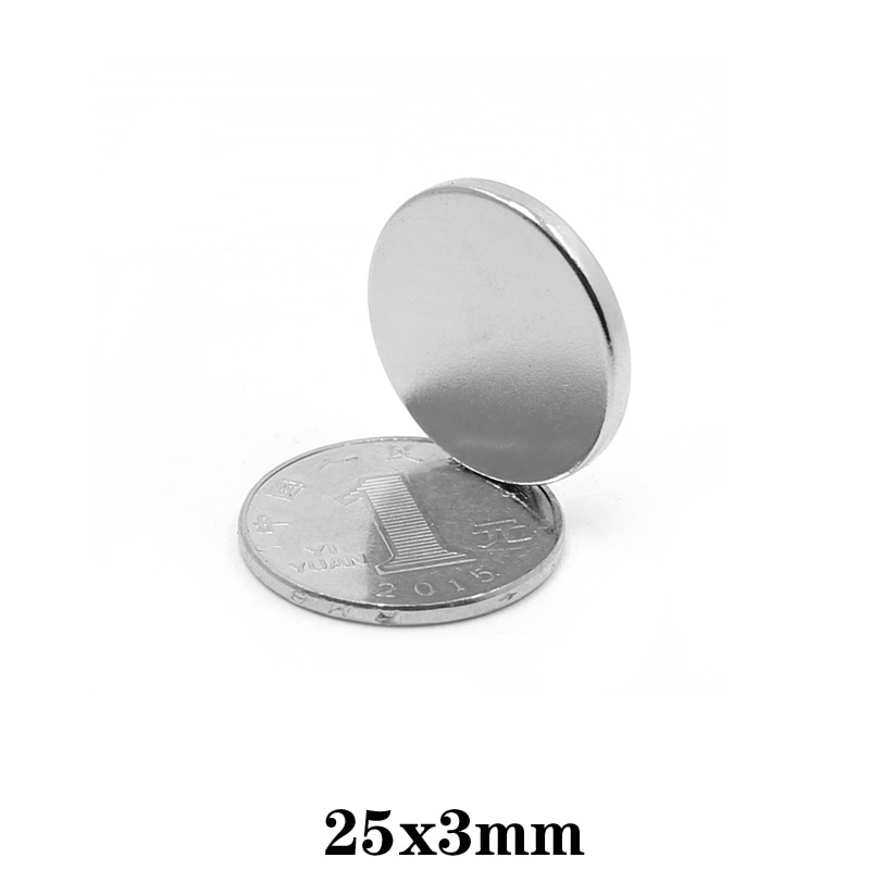 2 ~ 100 Pcs 25X3 Mm N35 Ronde Magneten 25 Mm * 3 Mm Neodymium Magneet Disc 25X3 Mm Permanente Ndfeb Super Sterke Krachtige Magnetische 25*3 Mm