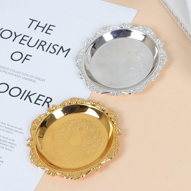 Iron Tray Glossy Plate Buffet Fruit Cake Party Supplies Dessert Storage Plates 1PCS