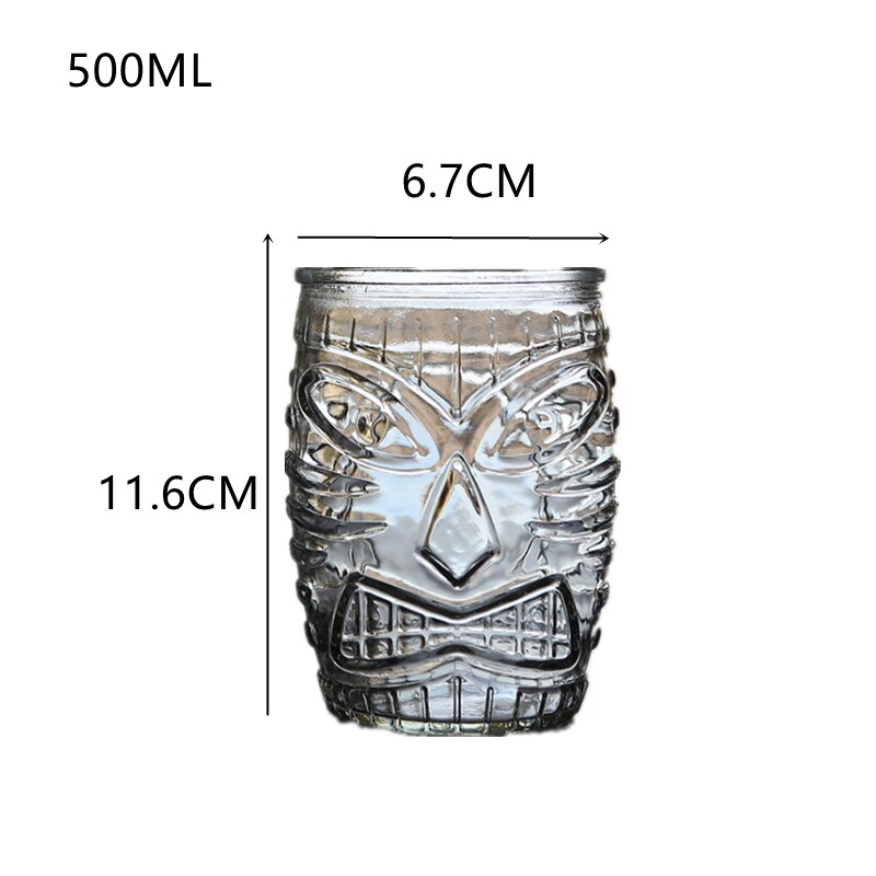 Szklany kubek Tiki nowoczesny bar Tiki chłodnica wyczyść kubki Libbey hawaje wielkanoc wyspiarz kubek na koktajle piwo wino napój kubek narzędzie barowe: E