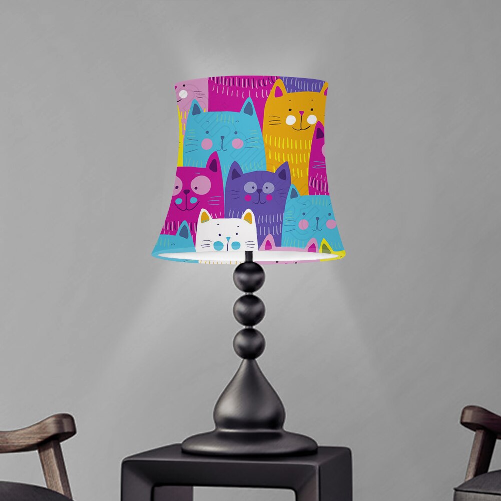 Cute Cat Printed Household Cloth Art Chandelier Lampshade Floor Lamp Shade Light Cover for Table Lamps for Wall Lamps: ZSH0324HS