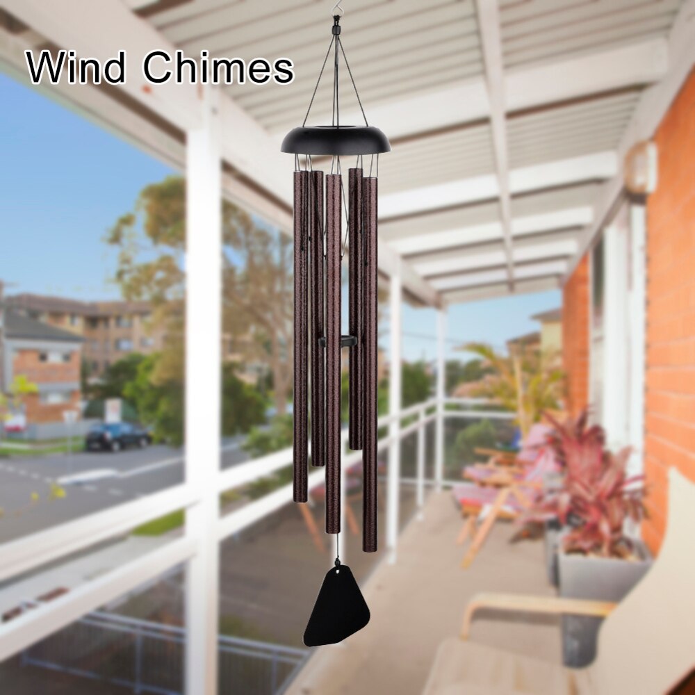 5 Tuned Metal Tubes Wind Chimes Outdoor Amazing Grace Music Sound 36inch Home Pendant