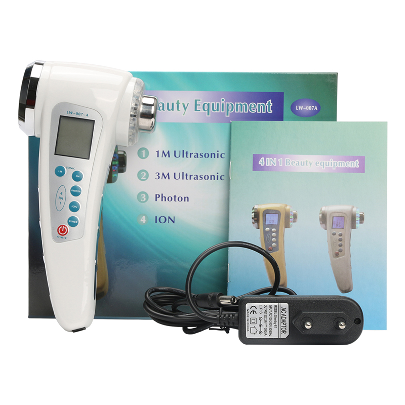 Masajeador facial ultrasónico de luz de fotones LED de 7 colores, 1Mhz y 3Mhz, terapia de ultrasonido, máquina adelgazante para estiramiento facial de piel
