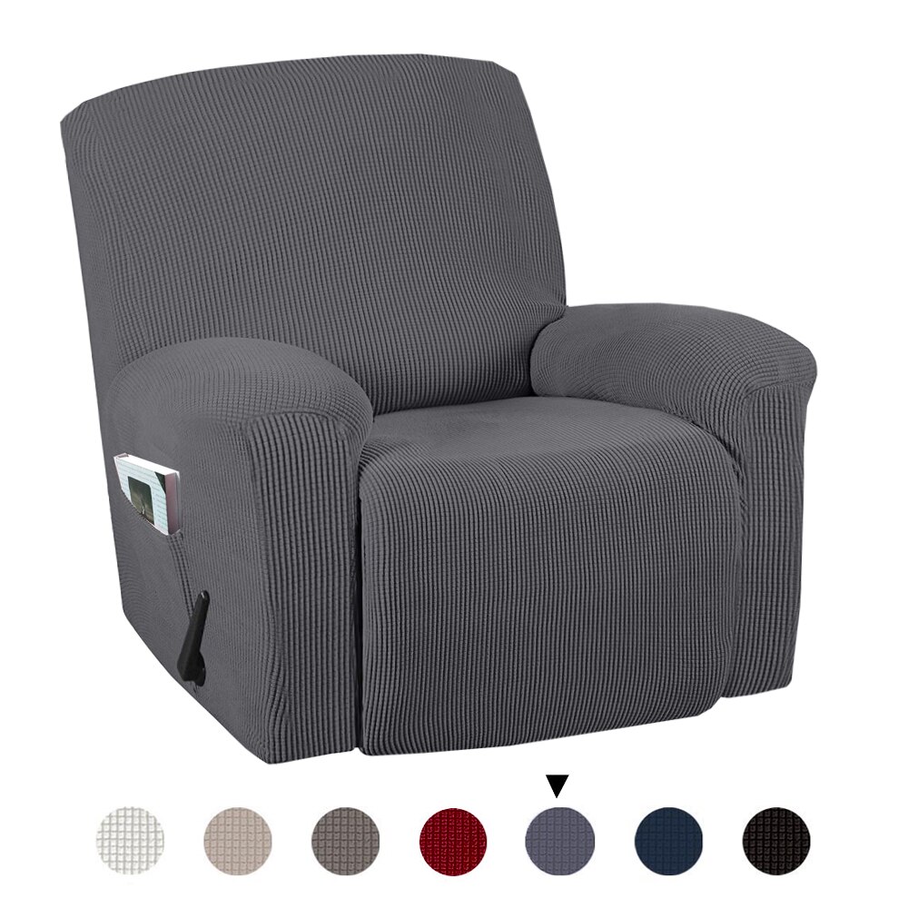 1- -delads stretch fåtölj slitstarka mjuka högstretch jacquard soffa möbelöverdrag form passform stretch snygg fåtölj: Kolgrå