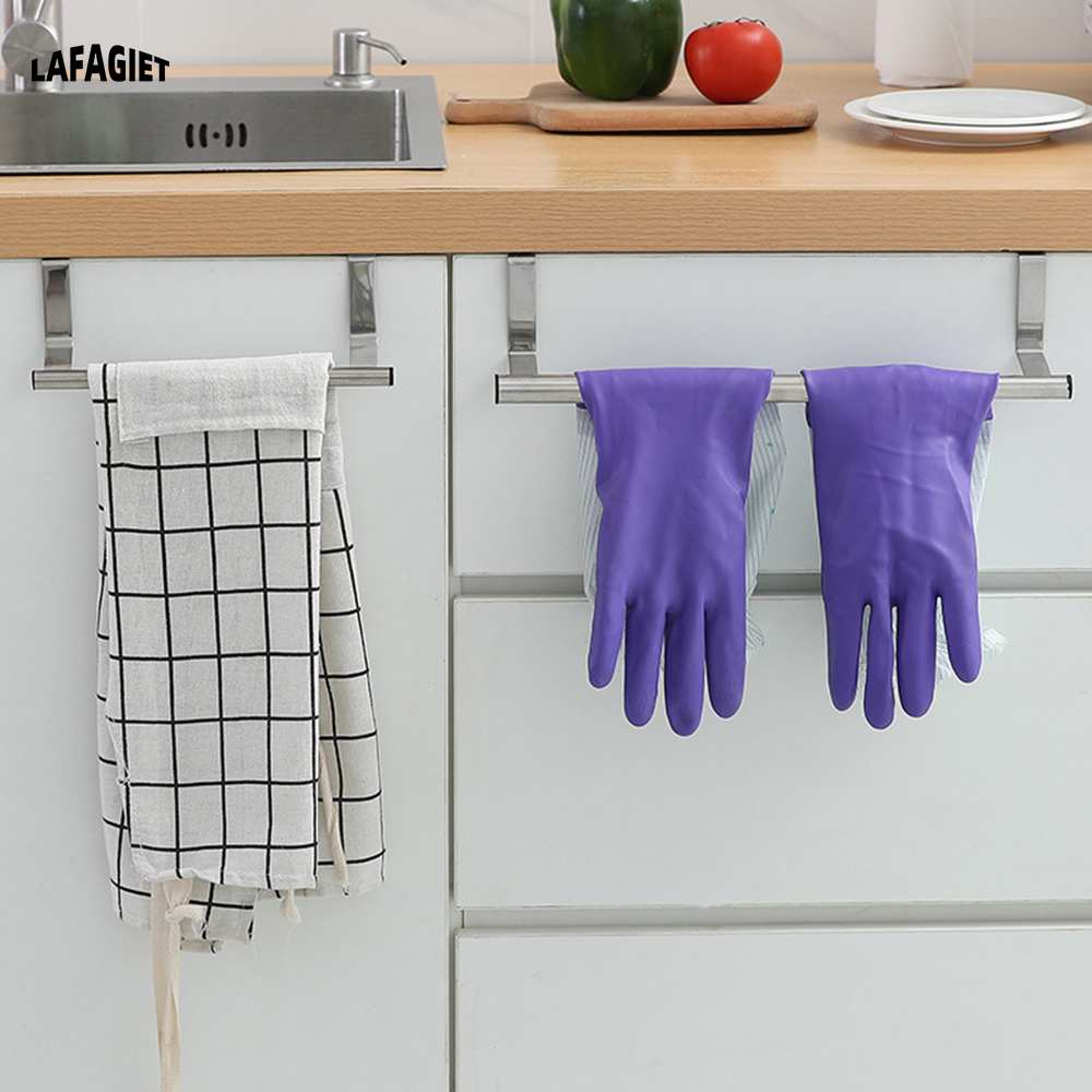 Roestvrijstalen handdoekenrek Schaalbare deur Terug Handdoekstang Hangende houder Badkamer Keukenkast Handdoekdoekenrek Opberghanger