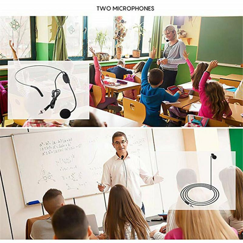 Portable Wireless Microphone Megaphone 1/4" Output For Teacher Lecture Speech Loudspeaker Lavalier Headset Microphone Audio
