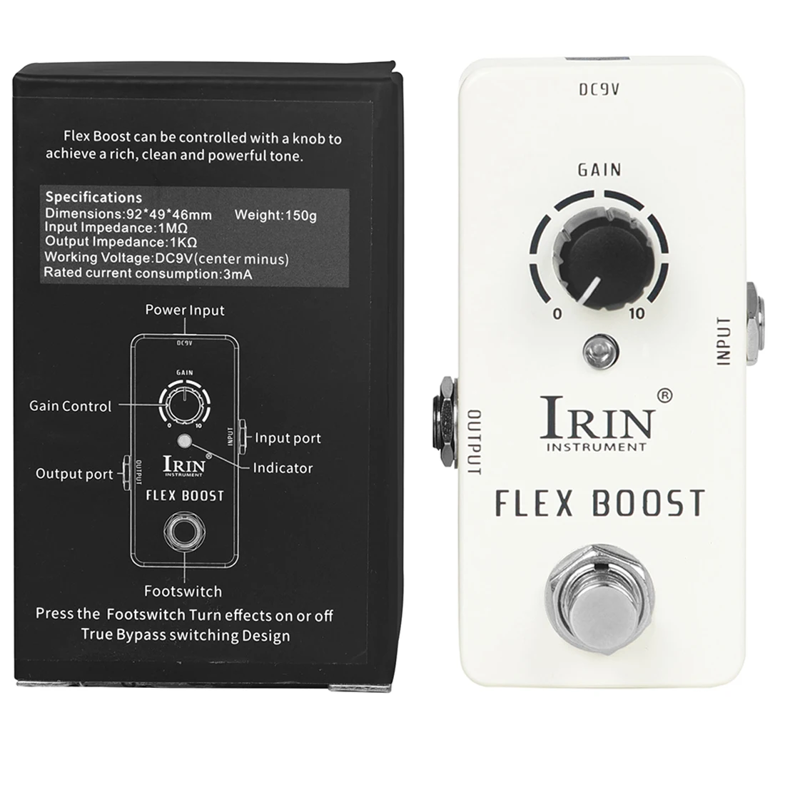 IRIN Guitarra Effect Pedal Compression Fuzz Overdrive Distortion Boost Bass True Bypass Pedals Electric Guitar Accessories: Chocolate