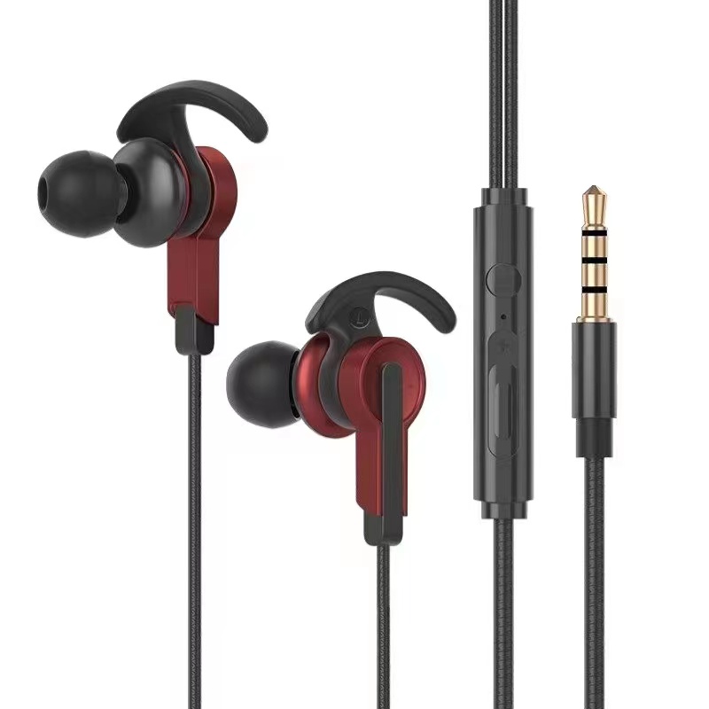 3.5Mm Met Microfoon In-Ear Headset Plug-In Game Mobiele Game Oortelefoon In-Ear Mobiele Telefoon Computer Bedrade Headset Microfoon Volume