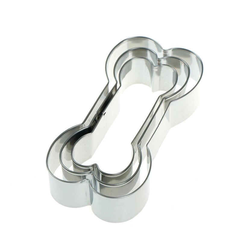! 3Pcs/Set Kitchen Stainless Steel Dog Bone Cookie Cutter Biscuit Fondant Pastry Bake Tool: 1 SET AS PIC