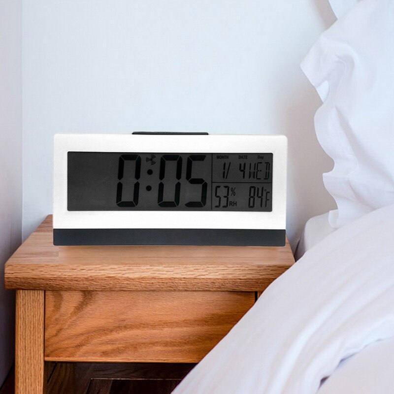 Desk LED Digital Alarm Clock Time Temperature Date Humidity Display Home Decor Backlight Clock Calendar Function