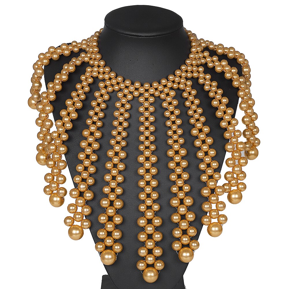 Miwens Luxe Unieke Gesimuleerde Pearl Body Kettingen Sieraden Voor Vrouwen Bridal Wedding Big Verklaring Jewelrys Brand