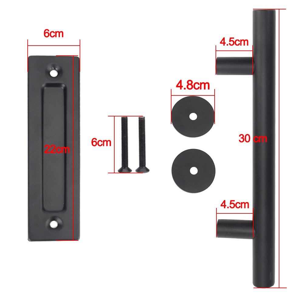 Pull Flush Recessed Wood Door Handle Sliding Barn Door Handle 35-45MM For Cabinet Cupboard Interior Door Furniture Hardware Set