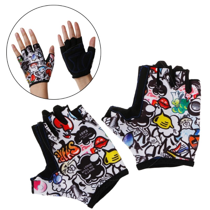 Kids Gloves Half Finger Breathable Skate Riding Anti Slip Outdoor Gloves children