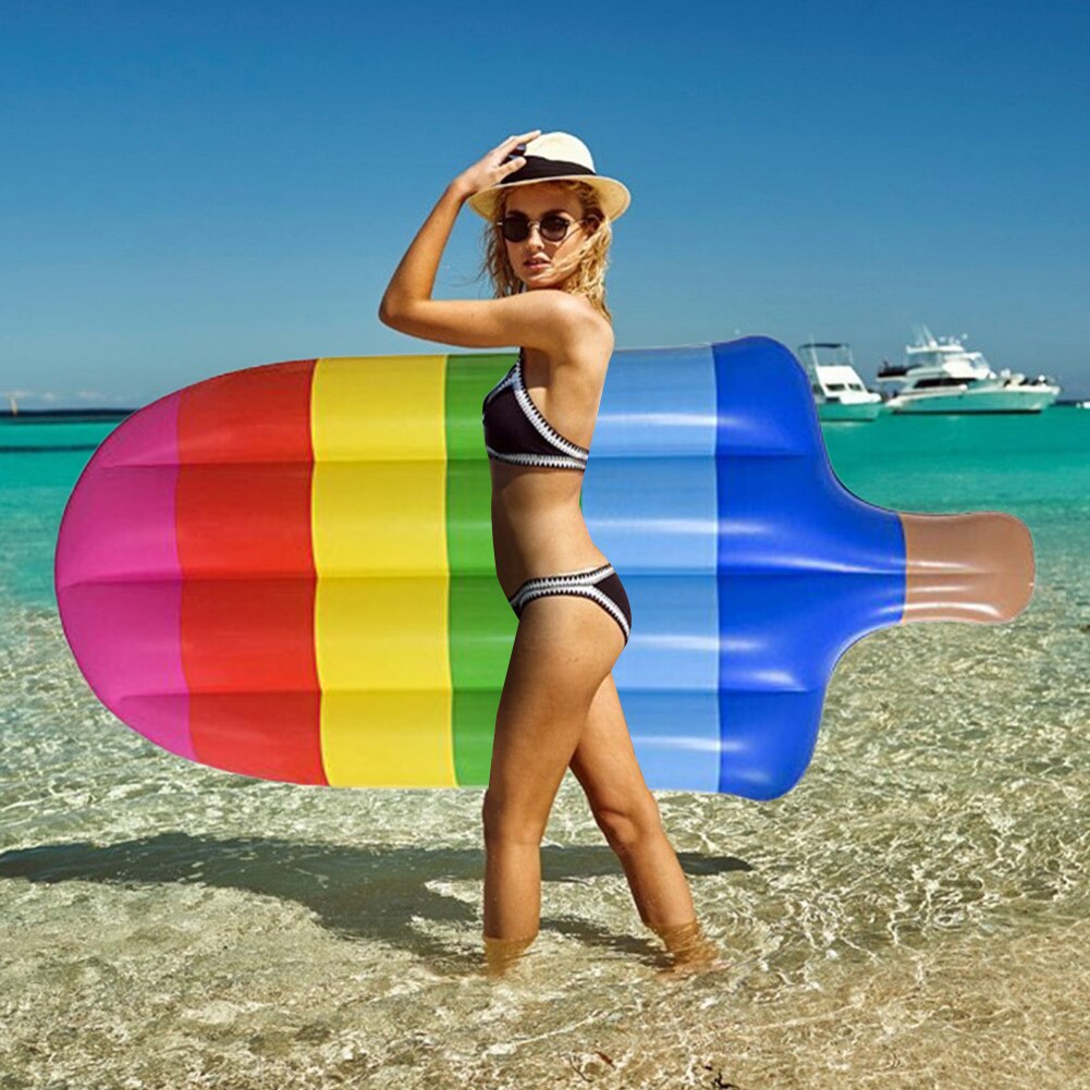 Floating Row Inflatable PVC 145CM Ice Cream Floating Raft Buoyant Popsicle Drifting Couch Swimming Party Toy