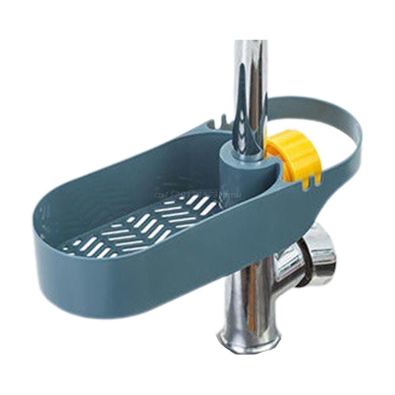 Keuken Spons Houder Plastic Gootsteen Caddy Organisator Duurzaam Borstel Zeep Afwasmiddel Afdruiprek Mand Voor Aanrecht: Blauw