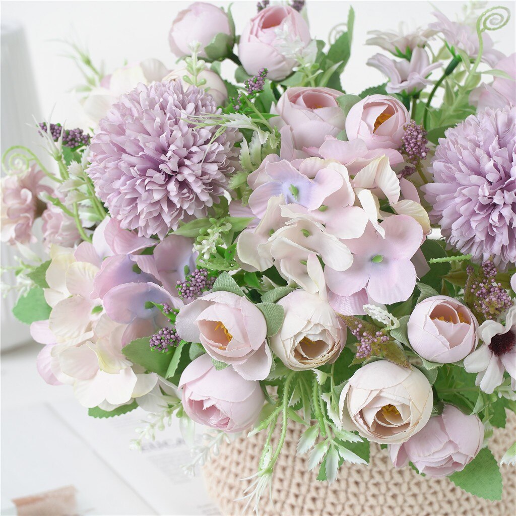Mooie Kunstmatige Zijden Nep Bloemen Wedding Valentines Boeket Bridal Decor Voor Thuis Tafel Decor Nep Bloemen Hortensia 930