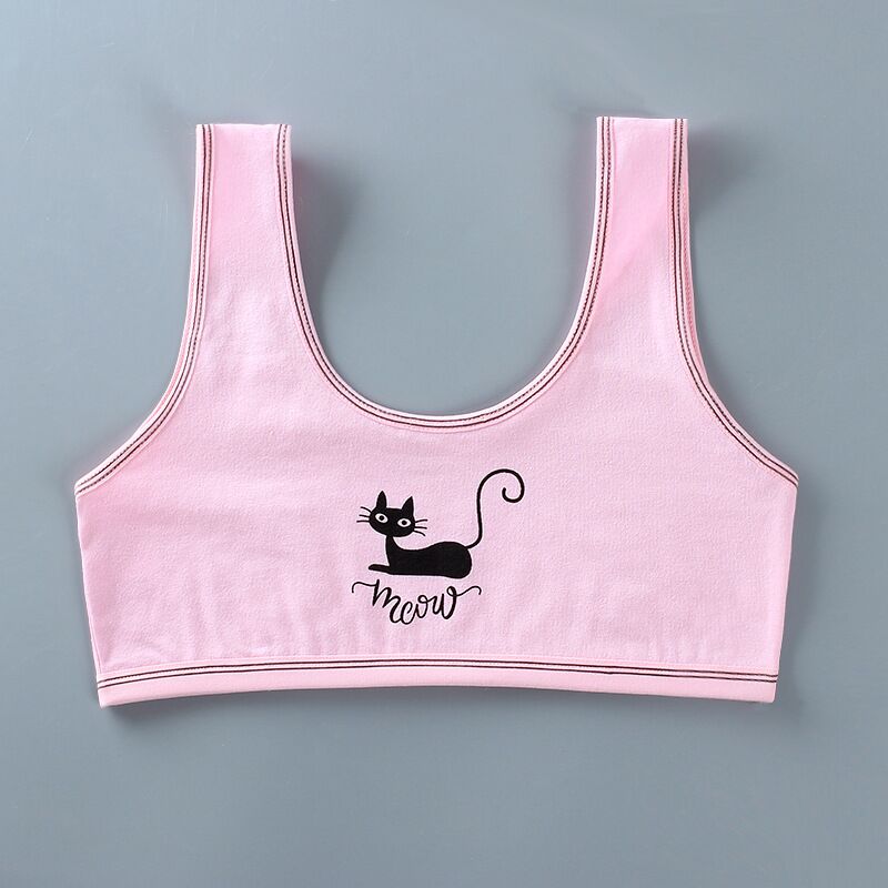 5Pc reggiseno per ragazza Teen Crop Top intimo gilet a spalle scoperte reggiseni per allenamento sportivo lettera Streetwear Tube Top 8-14 anni: Colore rosa