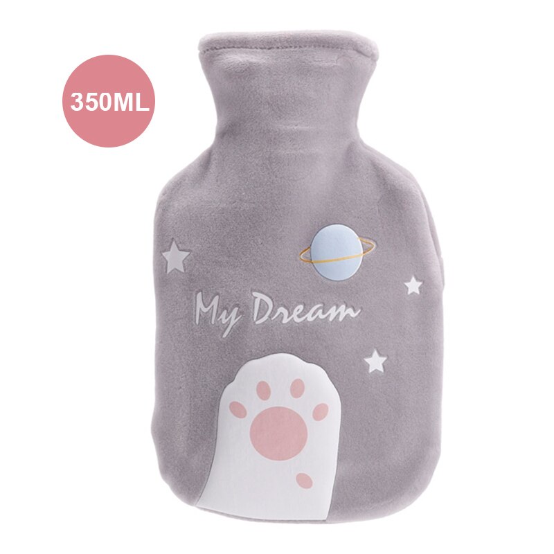 Sød kat trykt vandflaske håndvarmer stress smertelindringsbehandling vinter varm varme piger håndfødder vandpose 350ml: -en