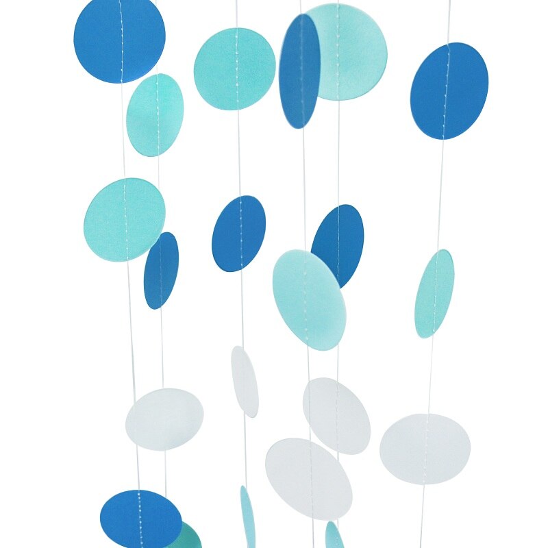 4m roze blauwe ronde papieren slingers met druppels, papieren slingers, bruidsdouches, geslachtsonthulling baby, doe-het-zelf decoraties voor verjaardagsfeestjes: Blauw