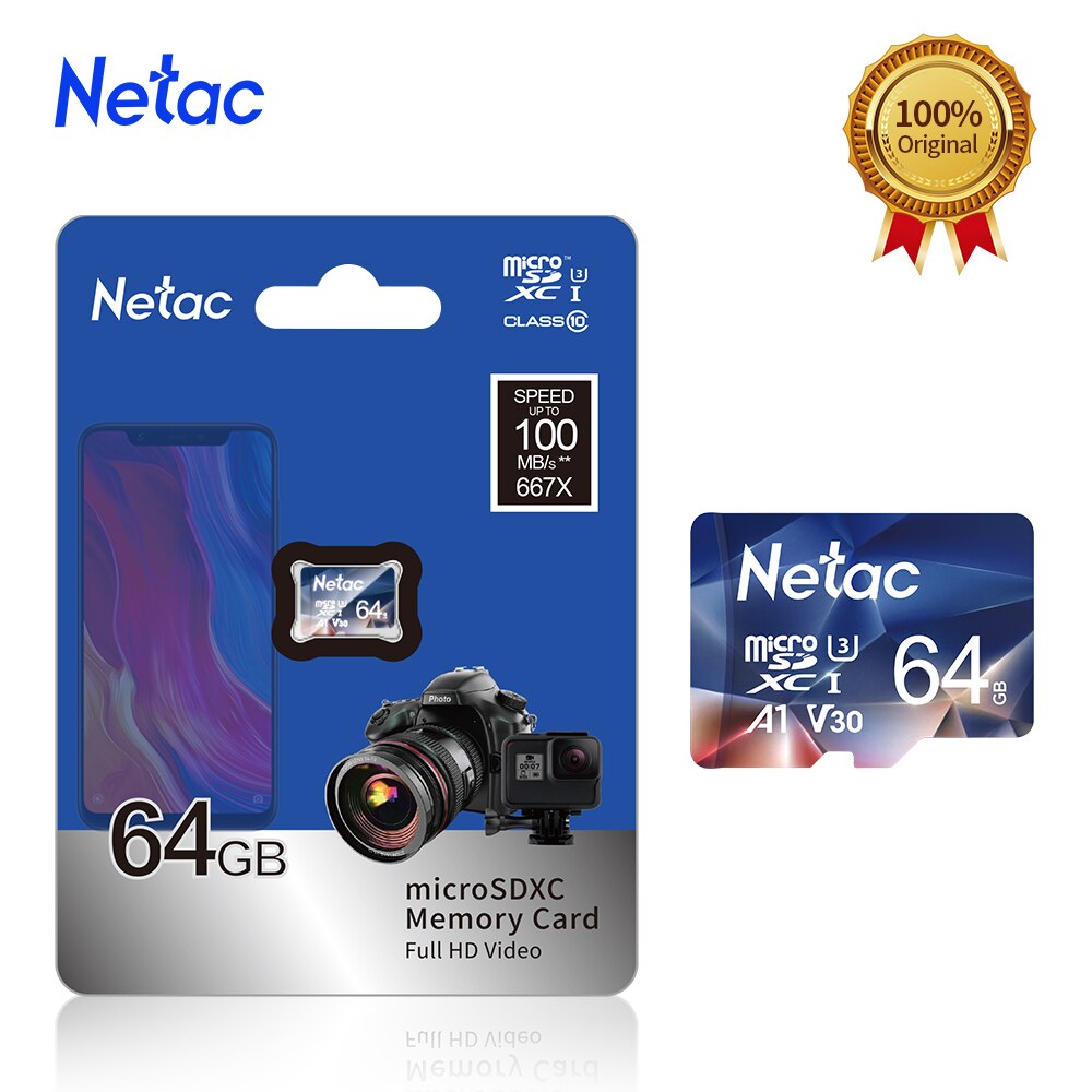 Netac tarjeta Micro SD tarjeta de memoria Class10 UHS-1 256GB 128GB 512GB 32GB 64GB 100 MB/S Microsd, Micro SD tarjeta Flash Microsd TF/tarjeta SD