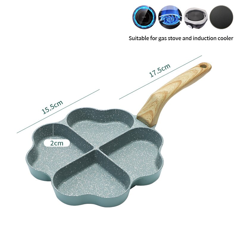 WORTHBUY 4 Holes Frying Pan Pot Non-Stick Saucepan For Hamburger Egg Omelet Pancake Pan Thickened Cooking Pan Kitchen Cookware: Style D