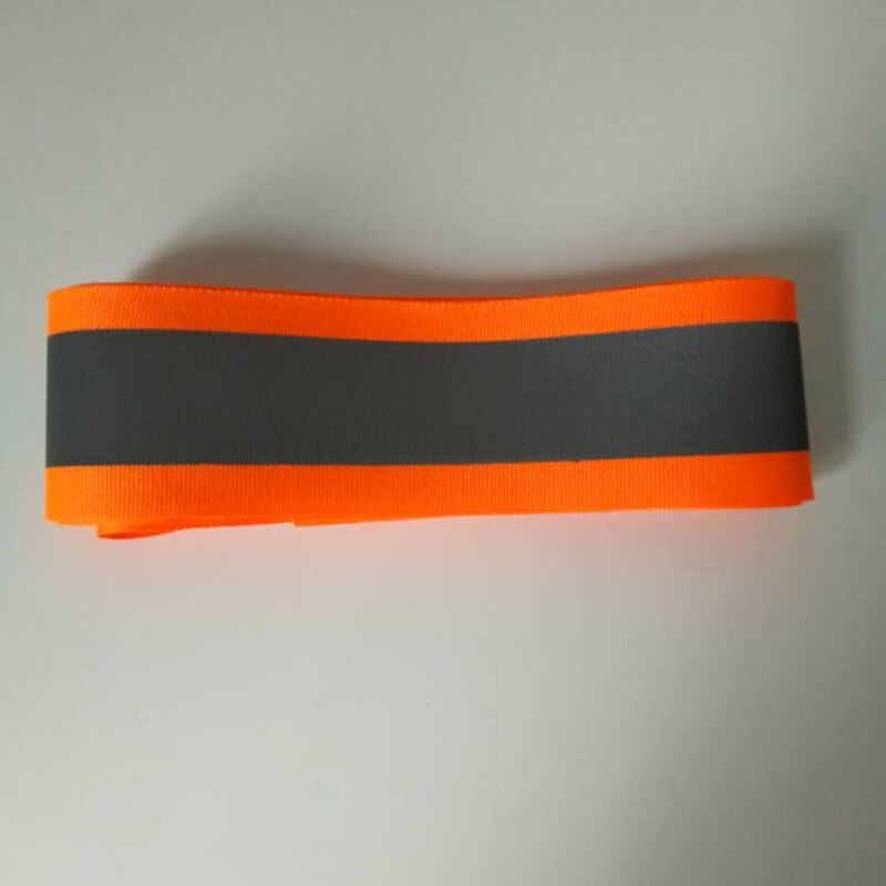 3 meter Luminous stripe Ribbon Reflective Webbing Weaving Piping Taps Fabric safety Clothing sewing accessories lime/Orange: orange