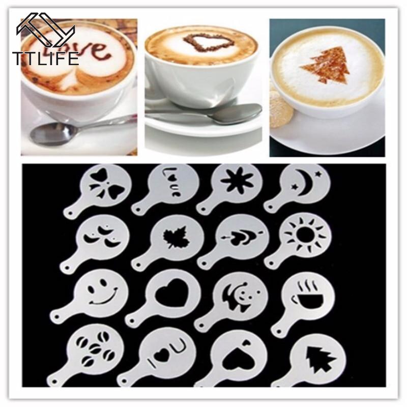 48Pcs/3 Sets Koffie Mallen Pull Bloem Mallen Fancy Koffie Printing Cake Gereedschap Keuken Benodigdheden Bakken Levert Latte art Sticks