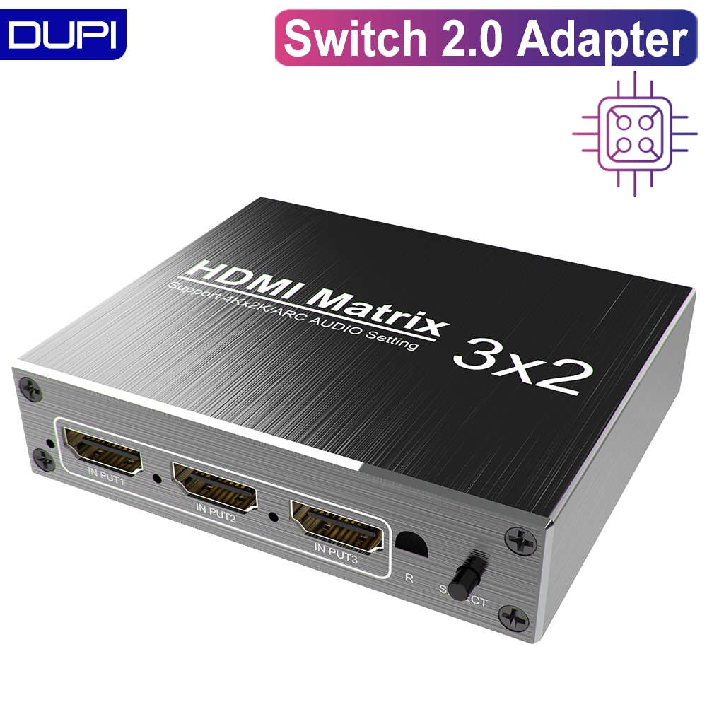 HDMI Matrix switch 2.0 adapter 4K HDR ARC 3 in 2 out HDMI Splitter converter IR control adapter for notebook Ps4 PC projector TV