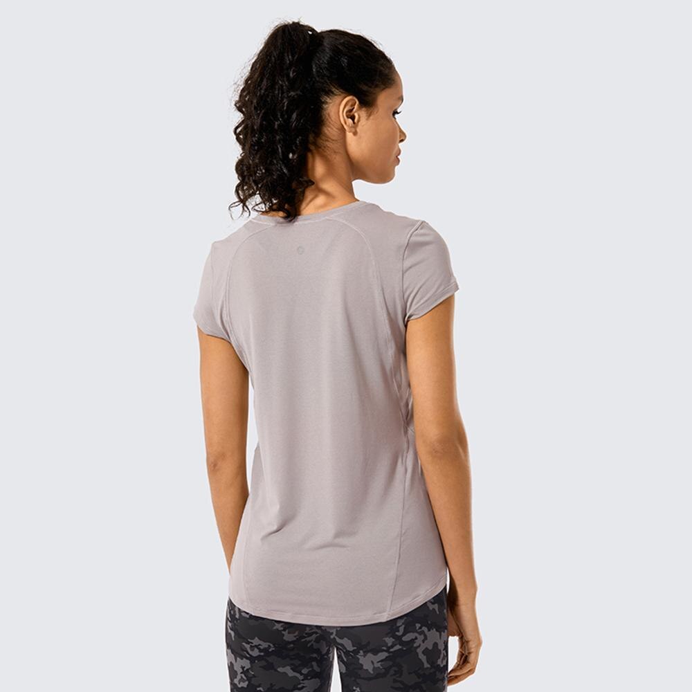 Syrokan sportstøj kortærmede tshirts kvinder sports t-shirt activewear løbetoppe træning gym tøj letvægts lyng