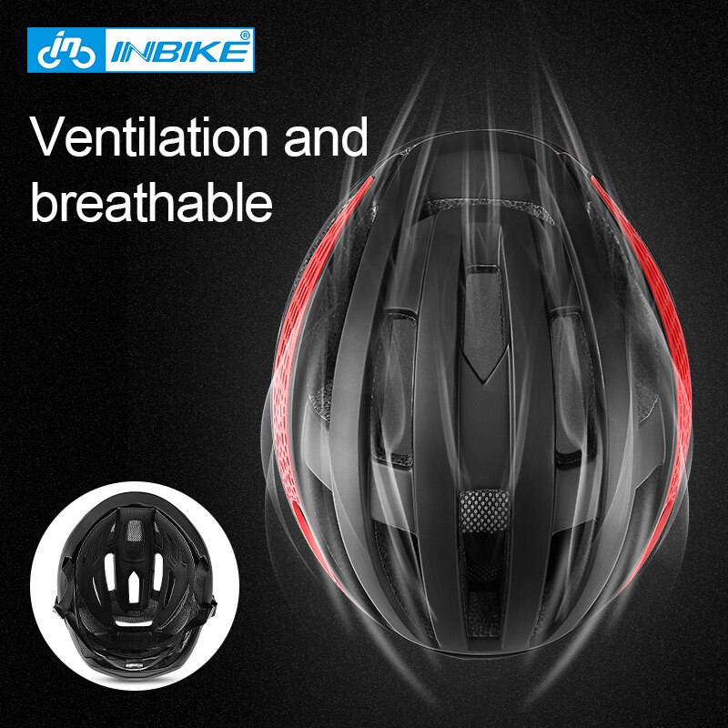 INBIKE Bicycle Cycling Helmet Ultralight EPS+PC Cover MTB Road Bike Helmet Integrally-mold Cycling Helmet Men Cycling Safely Cap