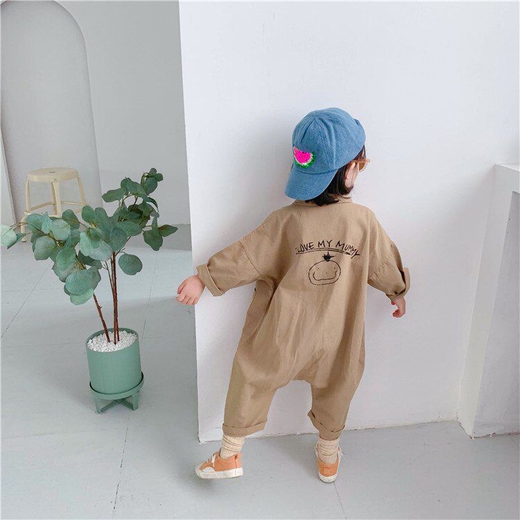 Humor Beer Kinderkleding Jumpsuit Herfst Pocket Jongens Meisjes Casual Brief Tooling Denim Kids Kleding Peuter Jongens Meisjes