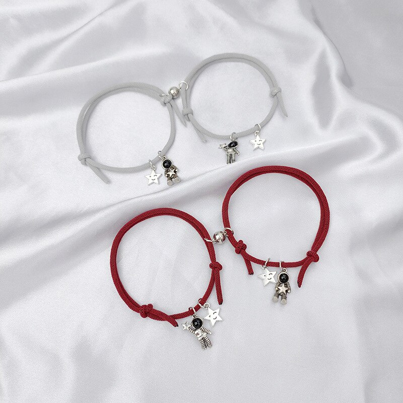 European magnetic win astronaut couple bracelet for lovers milan rope astronaut bracelet for couple jewelry zr -12