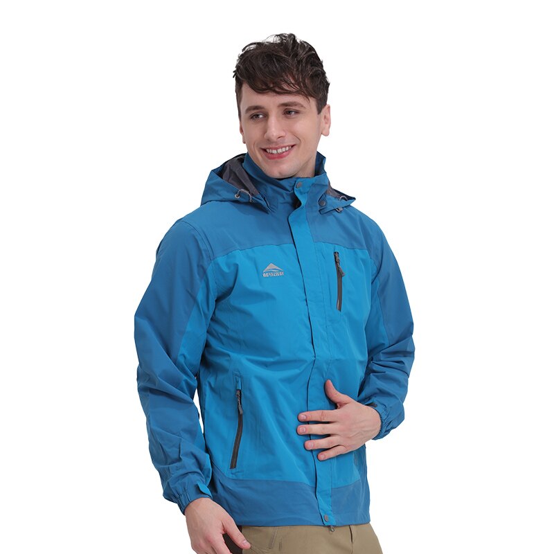 ROYALWAY Mens Hooded Windbreaker Waterproof Quick Drying Outdoor Travel Windproof Jackets Male ROM3137CS