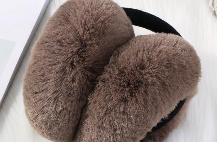 Orejeras de lana de leopardo de estilo femenino, banda de envoltura para las orejas, calentador, cómodo, cálido,: Khaki