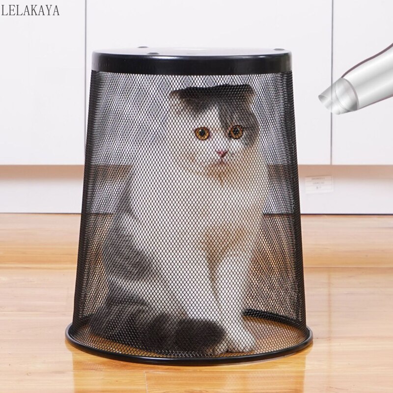 Metal Mesh Round Trash Can Without Lid Office Rubbish Paper Basket Organizer Kitchen Bedroom Simple Waste Bins Cleaning Tools