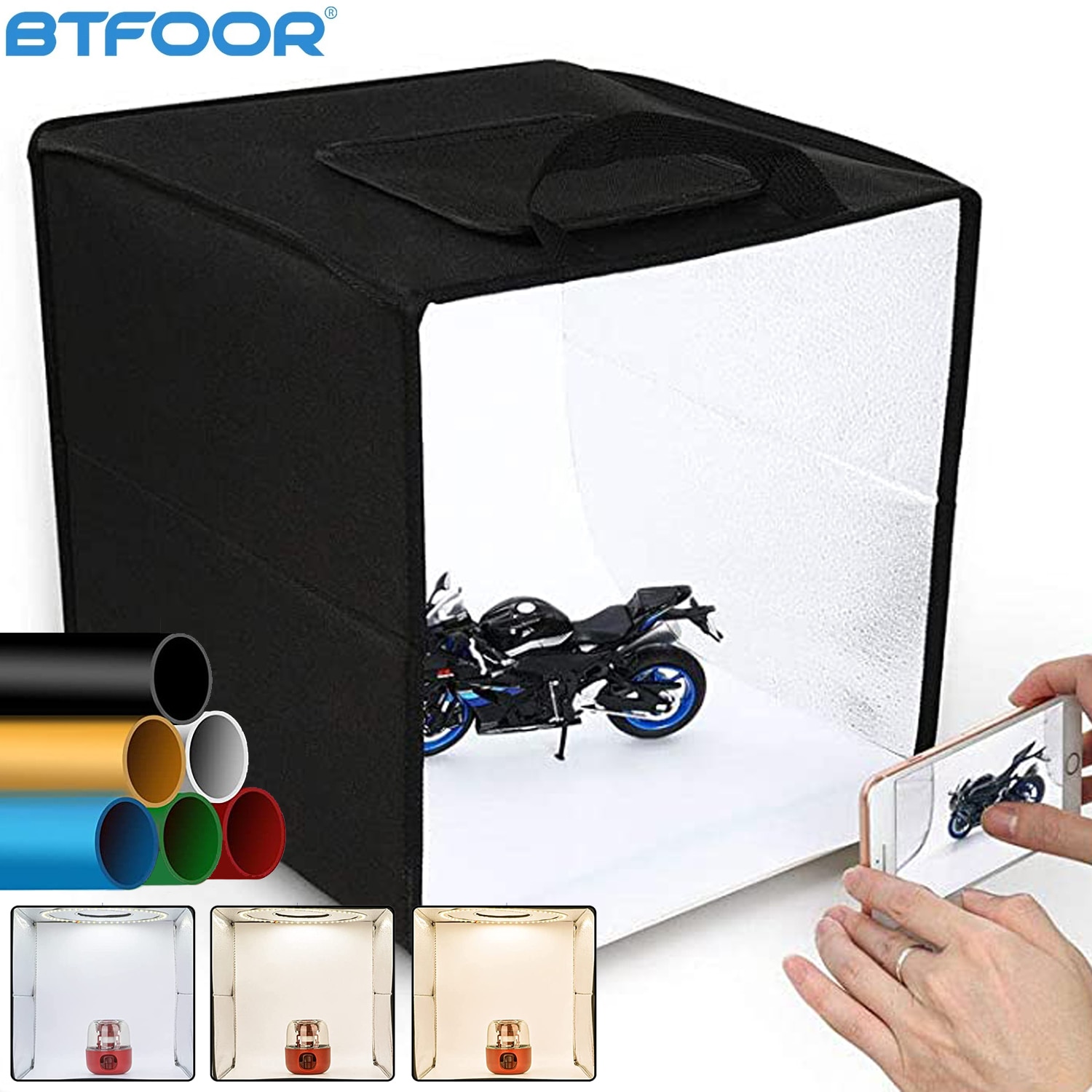 Boîte à lumière Portable pliable pour Studio Photo, 30x30cm, tente pour Studio Photo, LED, Kit de fond, prise de vue sur table, USB