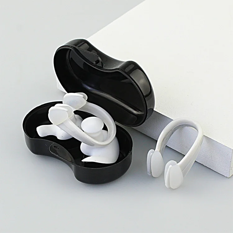 Zwemmen neusclip oordopje set siliconen milieuvriendelijke neusclip oordopjes kinderen volwassen beginners zwembenodigdheden: WHITE