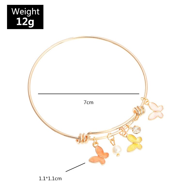 Boho Multicolour Emaille Bloem Bee Vlinder Cirkel Armbanden & Armband Voor Vrouwen Meisjes Korea Leuke Goud Kleur Verstelbare Bangles